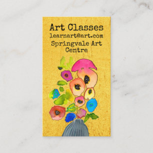 Carte De Visite Art Classes artiste florale