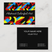 Carte De Visite Art coloré Abstrait (Devant / Derrière)