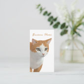 Carte De Visite Art de chat roux adorable (Debout devant)