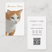 Carte De Visite Art de chat roux adorable (Devant / Derrière)