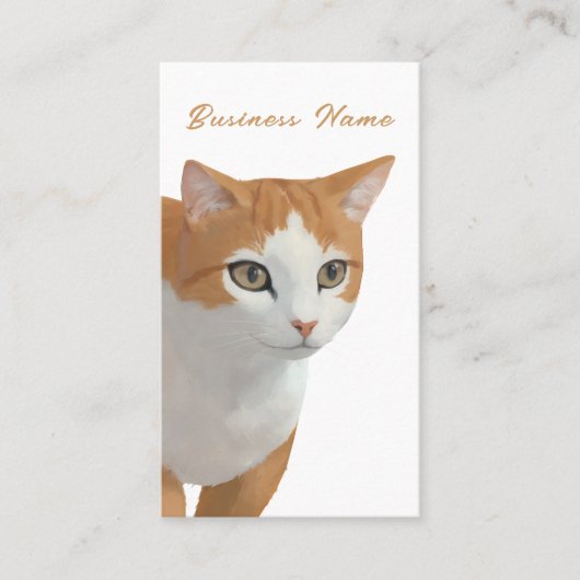 Carte De Visite Art de chat roux adorable (Devant)
