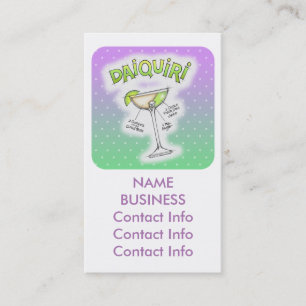 CARTE DE VISITE ART DE COCKTAIL DE RECETTE DE DAIQUIRI