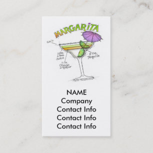 CARTE DE VISITE ART DE COCKTAIL DE RECETTE DE MARGARITA