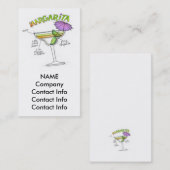 CARTE DE VISITE ART DE COCKTAIL DE RECETTE DE MARGARITA (Devant / Derrière)