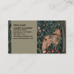 Carte De Visite Art de faune de renard de verdure de William Morri