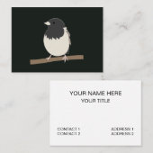 Carte De Visite Art de Junco à yeux noirs (Devant / Derrière)