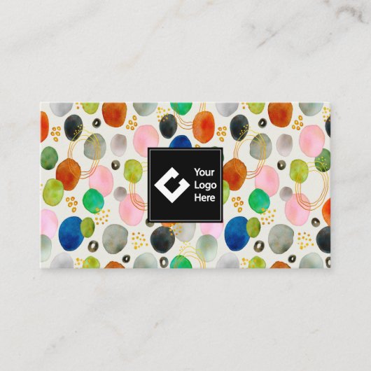 Carte De Visite Art de la Parties scintillant d'or de galets Abstr (Devant)