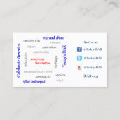 Carte De Visite Art de mot de chapitre de DAR (Dos)