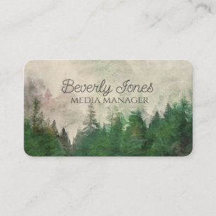 Carte De Visite art de paysage naturel montagne forêt de conifère