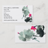 Carte De Visite Art de peinture de brosse de Chinois de LOTUS | (Devant / Derrière)