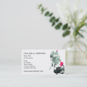 Carte De Visite Art de peinture de brosse de Chinois de LOTUS | (Debout devant)