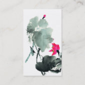 Carte De Visite Art de peinture de brosse de Chinois de LOTUS | (Dos)
