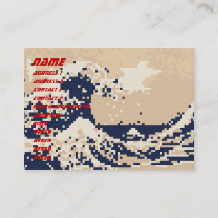 Carte De Visite Art de pixel de bit du tsunami 8 de pixel