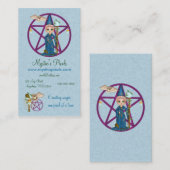Carte De Visite Art de pixel de Penctacle de femme de Witchy (Devant / Derrière)