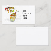 CARTE DE VISITE ART DE RECETTE DE COCKTAIL DE L'AMI TAI (Devant / Derrière)