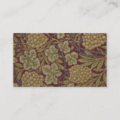 Carte De Visite Art de vigne rouge vert William Morris (Dos)