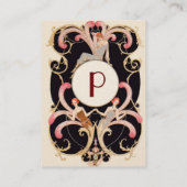 CARTE DE VISITE ART DÉCO BEAUTÉ MODE COSTUME DESIGNER MONOGRAMME (Dos)