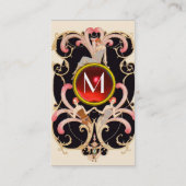 CARTE DE VISITE ART DÉCO BEAUTÉ MODE ROUGE RUBY GEMSTONE MONOGRAMM (Dos)