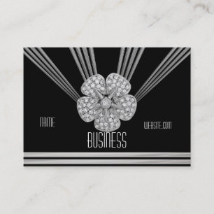 Carte de visite Art Déco Bijou Diamant Rayure Noir