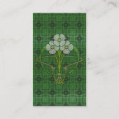 Carte De Visite Art déco celtique design floral trois fleurs blanc (Dos)