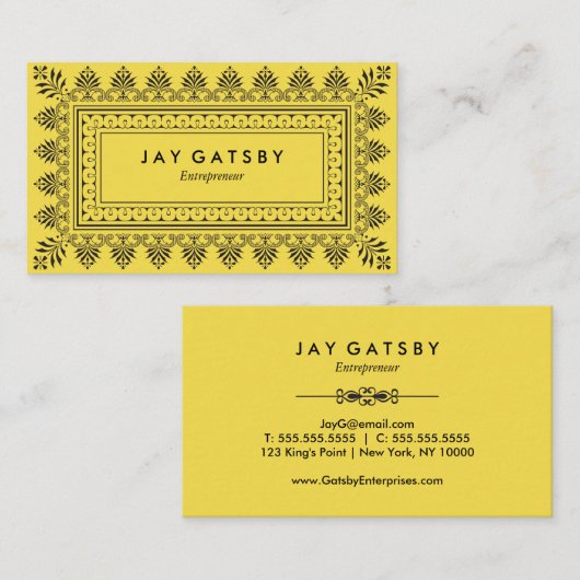 Carte De Visite Art déco classique/art Nouveau (Devant / Derrière)