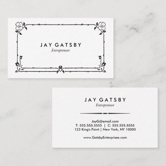 Carte De Visite Art déco classique/art Nouveau (Devant / Derrière)