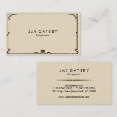 Carte De Visite Art déco classique/art Nouveau (Devant / Derrière)