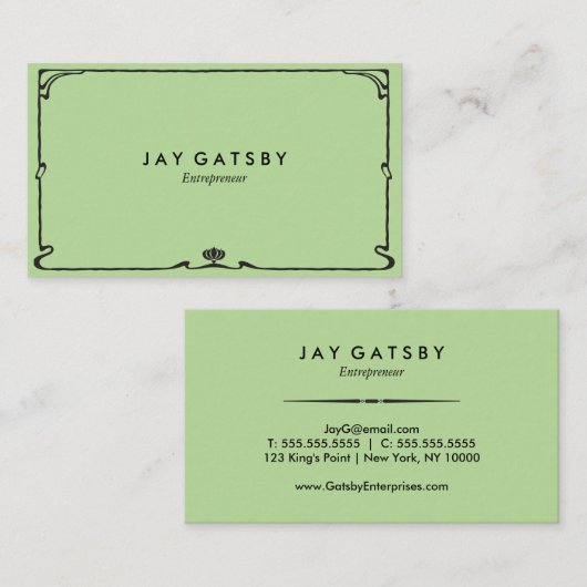 Carte De Visite Art déco classique/art Nouveau (Devant / Derrière)