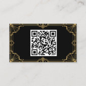 Carte de visite Art Déco Code QR Or Noir (Dos)