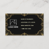 Carte de visite Art Déco Code QR Or Noir (Devant)