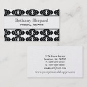 Carte de visite Art Déco Damask, Noir (Devant / Derrière)