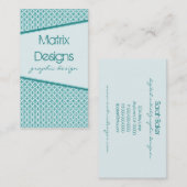 Carte de visite Art Déco Fab, Turquoise (Devant / Derrière)