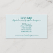 Carte de visite Art Déco Fab, Turquoise (Dos)