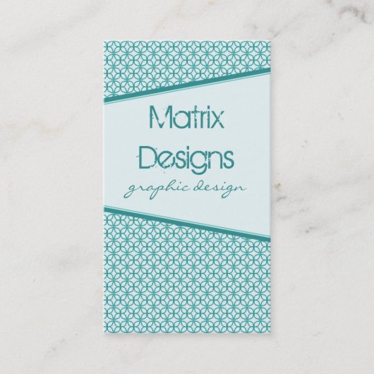 Carte de visite Art Déco Fab, Turquoise (Devant)