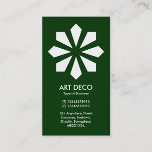 Carte De Visite Art Déco Flower Star - Dark Green 003300