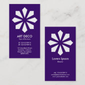 Carte De Visite Art Déco Flower Star - Deep Purple 330066 (Devant / Derrière)