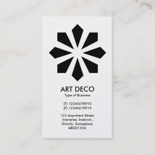 Carte De Visite Art Déco Flower Star - Noir sur Blanc (Or)
