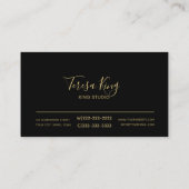 Carte De Visite Art Déco Géométrique Gold Foil/Black ID492 (Dos)