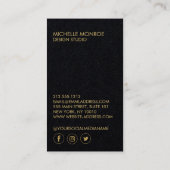 Carte De Visite Art Déco Géométrique moderne Faux Gold/Black Paper (Dos)