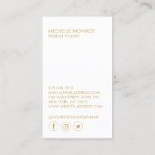 Carte De Visite Art Déco géométrique moderne Faux Gold Designer (Dos)