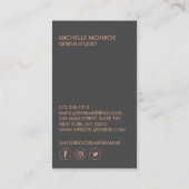 Carte De Visite Art Déco géométrique moderne Faux Rose Or/gris (Dos)