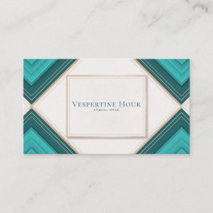Carte De Visite Art Déco Géométrique Moderne Ligne Dorée Chevron S