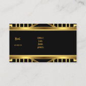 Carte De Visite Art Déco Gold Black Stripe élégant Classy (Dos)