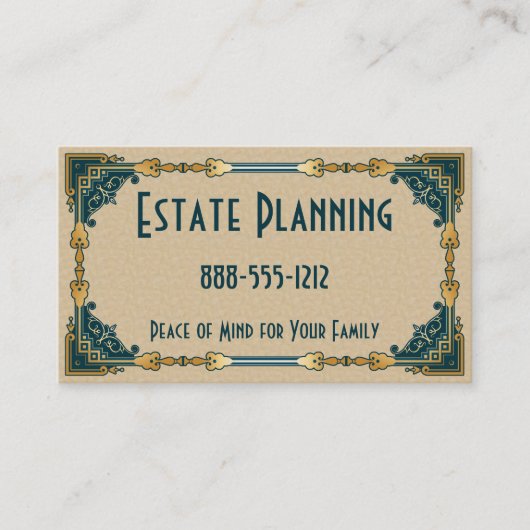 Carte De Visite Art Déco Green et Gold encadré professionnel (Devant)