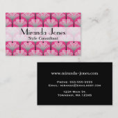 Carte De Visite Art déco Lily, Fuchsia rose et gris argenté (Devant / Derrière)