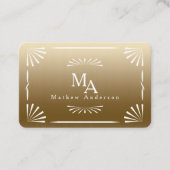 Carte De Visite Art Déco Monogram Gold Personal (Devant)