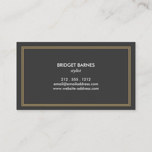 Carte De Visite ART DÉCO MONOGRAM LOGO INITIAL en BLANC et GRIS (Dos)