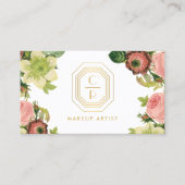 Carte De Visite Art Deco Monogram Maquilleuse de Mariée (Devant)