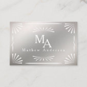 Carte De Visite Art Déco Monogram Silver Personal (Devant)