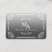 Carte De Visite Art Déco Monogram Silver Personal (Devant)